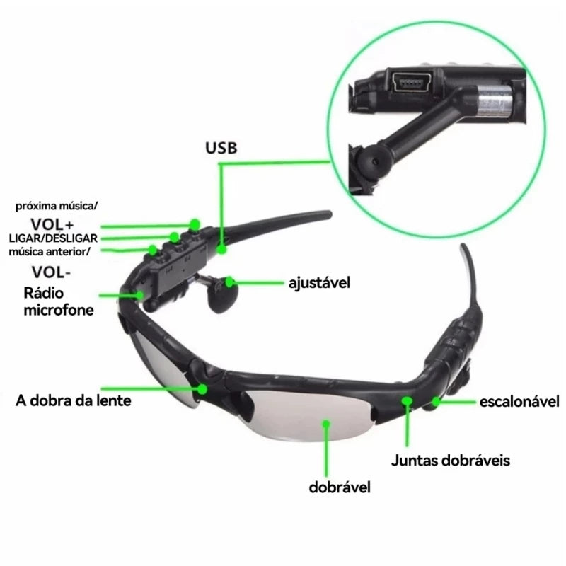 Gafas Con Audifonos Bluetooth